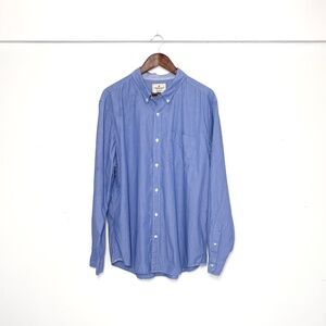 AE Classic Fit 100% Cotton Seriously Soft Button Down Shirt Blue Pinstripe XXL